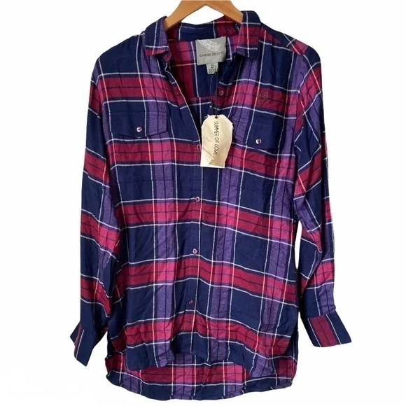 Summer Of Love Jett Check 100% Cotton Plaid Shirt - Picture 1 of 16